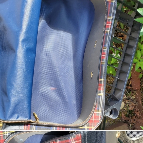 Vintage‎ 1960s plaid carry on suitcase - Picture 10 of 15